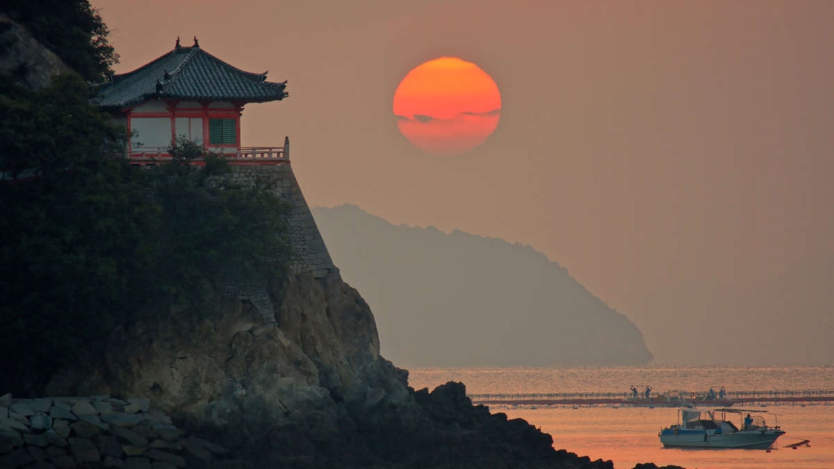 *【夕日】阿伏兎観音と夕日