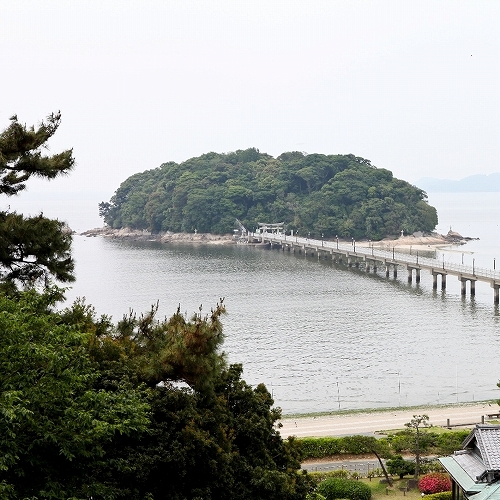 View Takeshima floating in Mikawa Bay