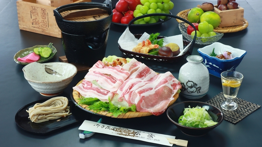 【スタンダード】信州産ブランド豚肉SPF豚を蕎麦茶でしゃぶしゃぶ♪2食付きプラン
