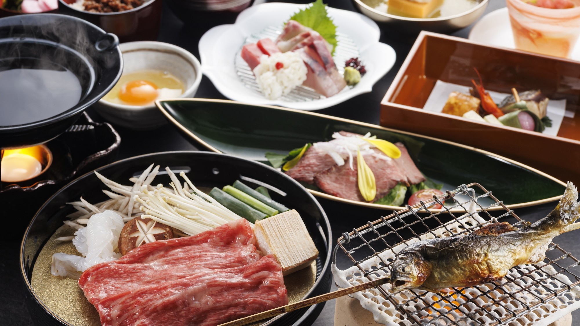 ＜早期割28＞【土地の恵み会席】選べるメイン・近江牛すき焼き又は近江牛しゃぶしゃぶ