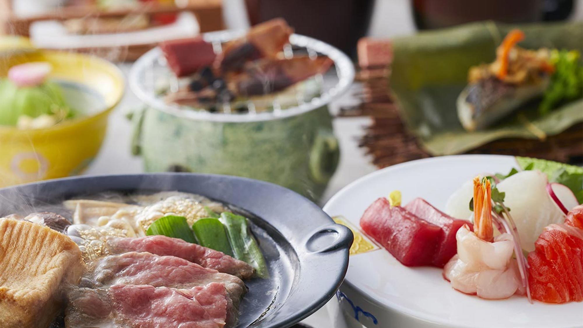 ＜早期割28＞【土地の恵み会席】選べるメイン・近江牛すき焼き又は近江牛しゃぶしゃぶ