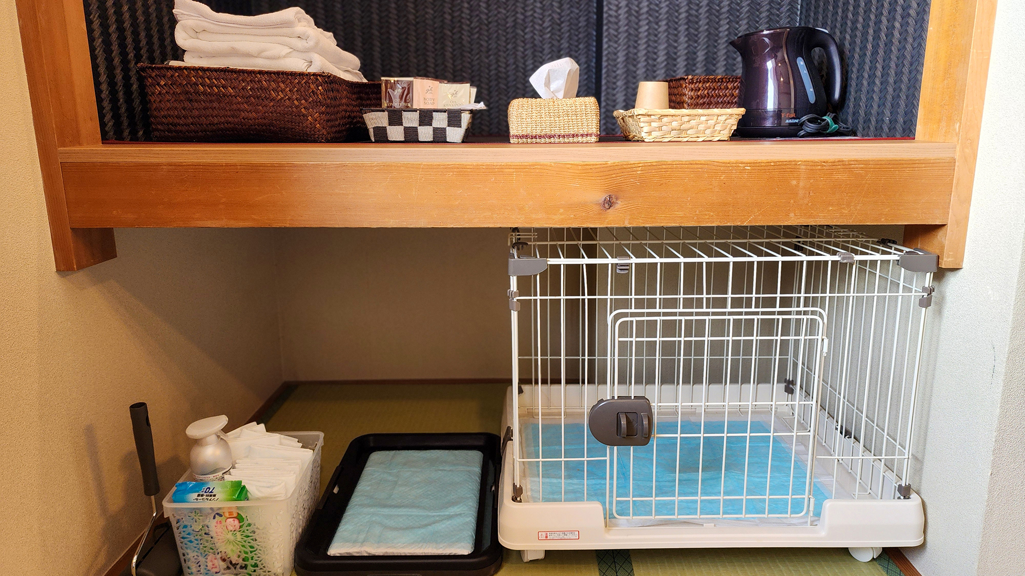 #【モダン和室】わんちゃん専用スペースを設けております。もちろんお部屋の中も自由に歩けます♪