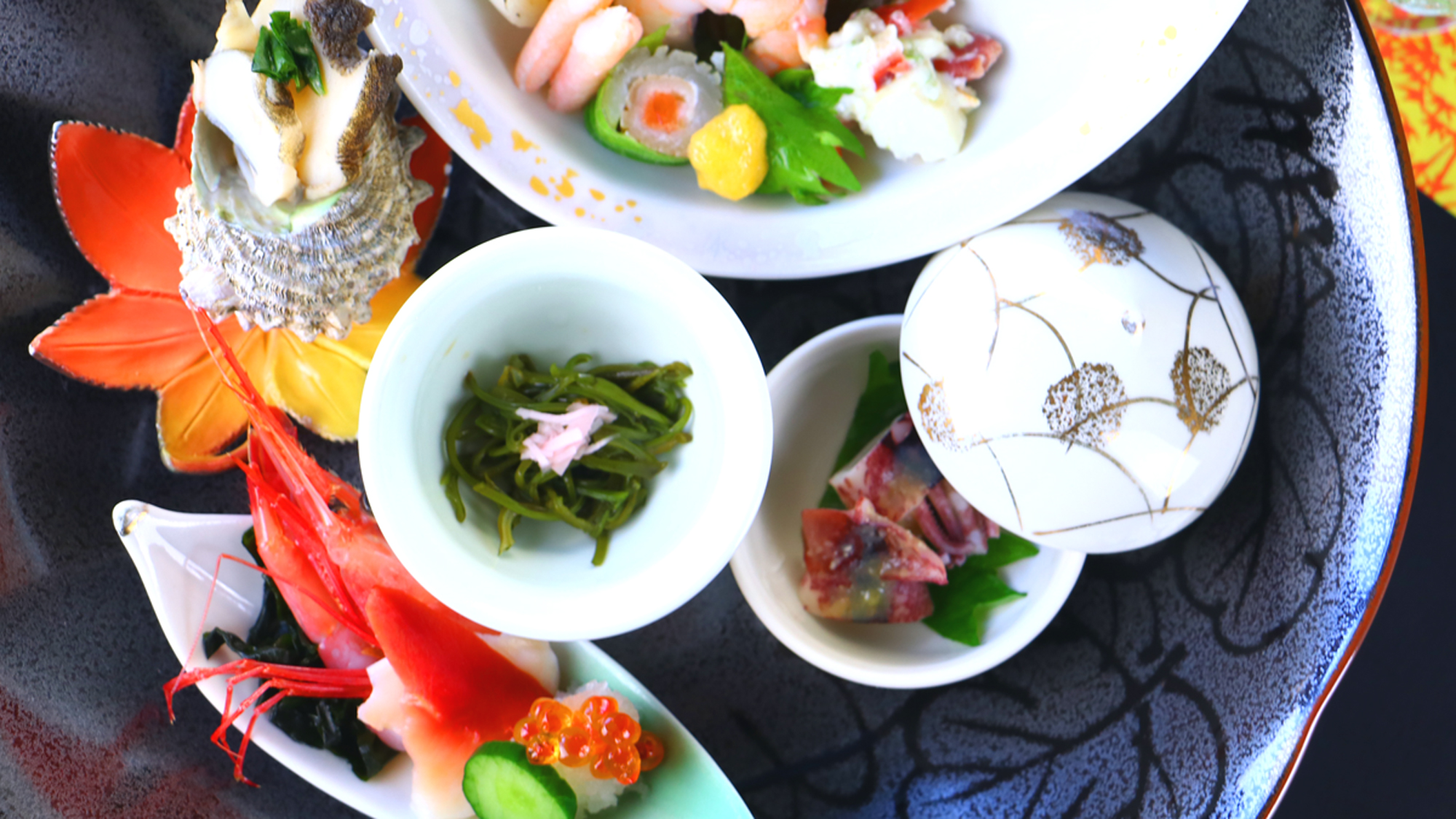 #海散歩-umisanpo-秋　当館一番人気の海鮮会席！美味しいものをちょっとずつお楽しみください