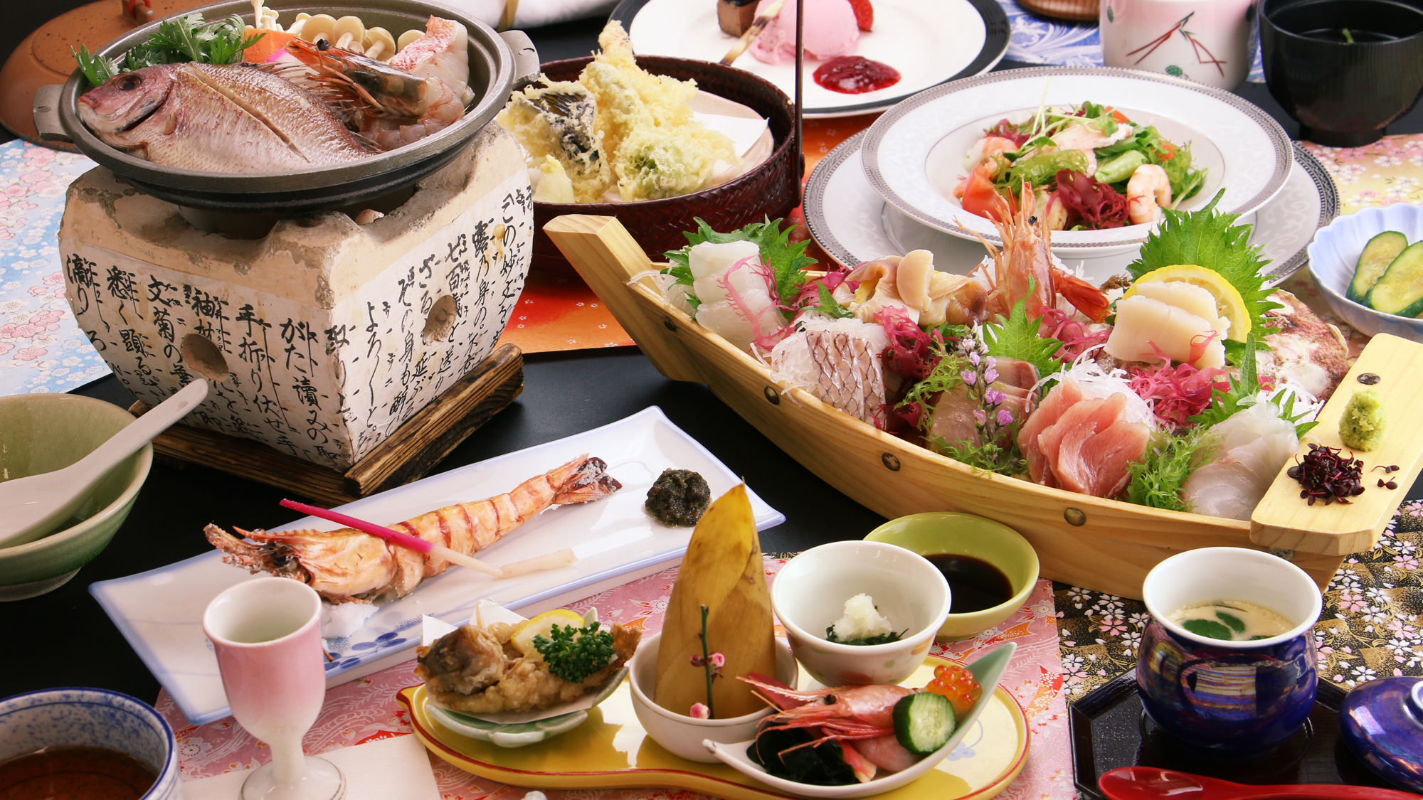 #海月-umituki-春　舟盛りのついた海鮮コース！旬のお魚をたくさん召し上がってください♪