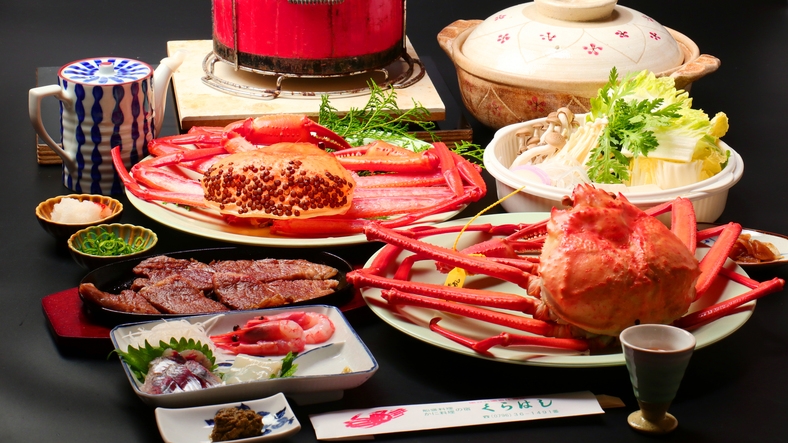 【お肉も食べたい！】お手軽に香住ガニ＆国産牛ステーキプラン[1泊2食付]