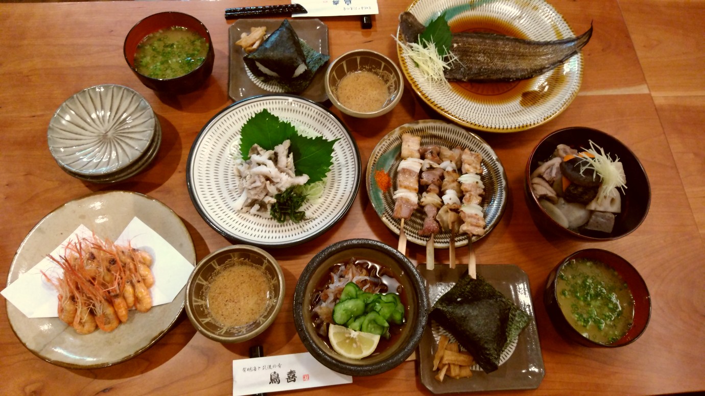 鳥喜　夕食料理一例