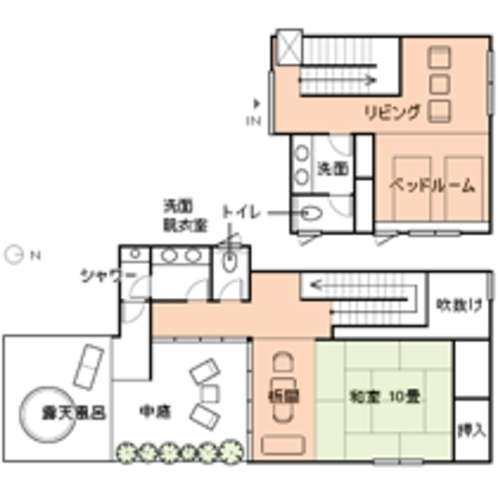 【間取り図】露天風呂付特別室一例