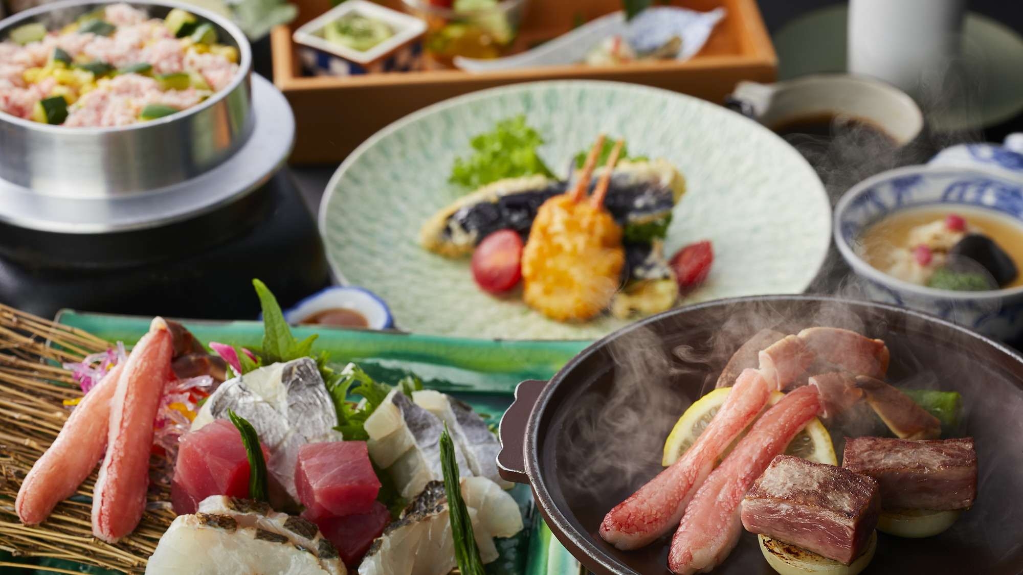 【万博】＜早期割28＞【土地の恵み会席】カニと旬の味覚を楽しむ会席