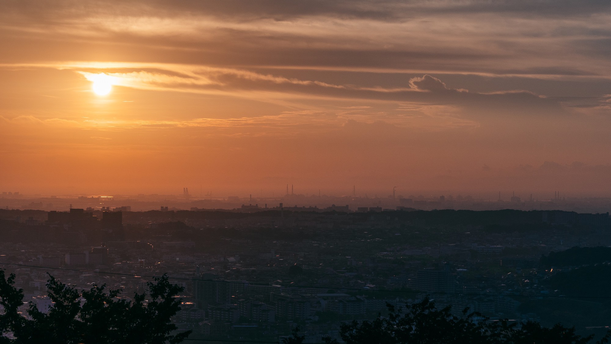 展望室から見える夕景