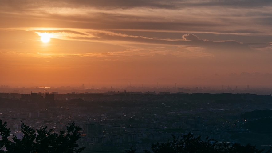 展望室から見える夕景