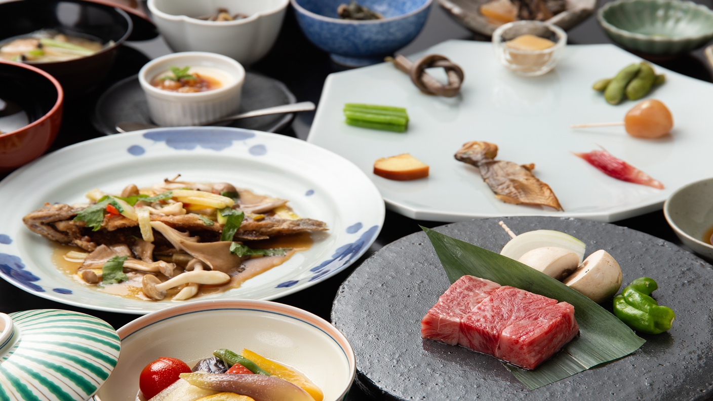 【夕食付】山形牛の鉄板焼と旬を味わう山里料理