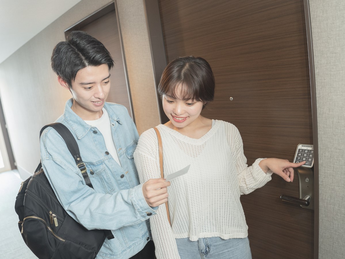 暗証番号の入力で入室できます