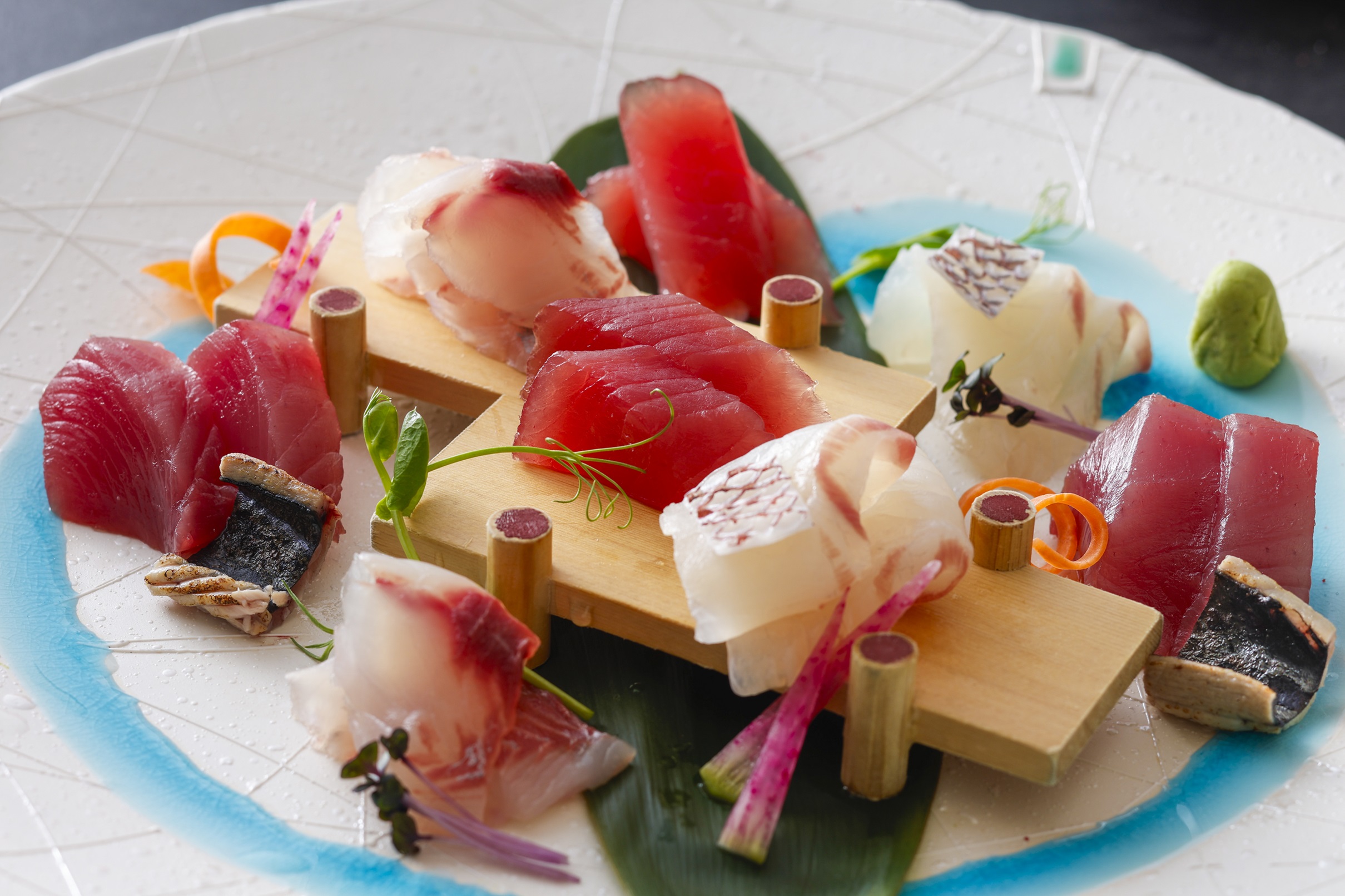 2026年夏「土地の恵み会席」料理一例（お造り）※写真のお造りは２名様盛りです。