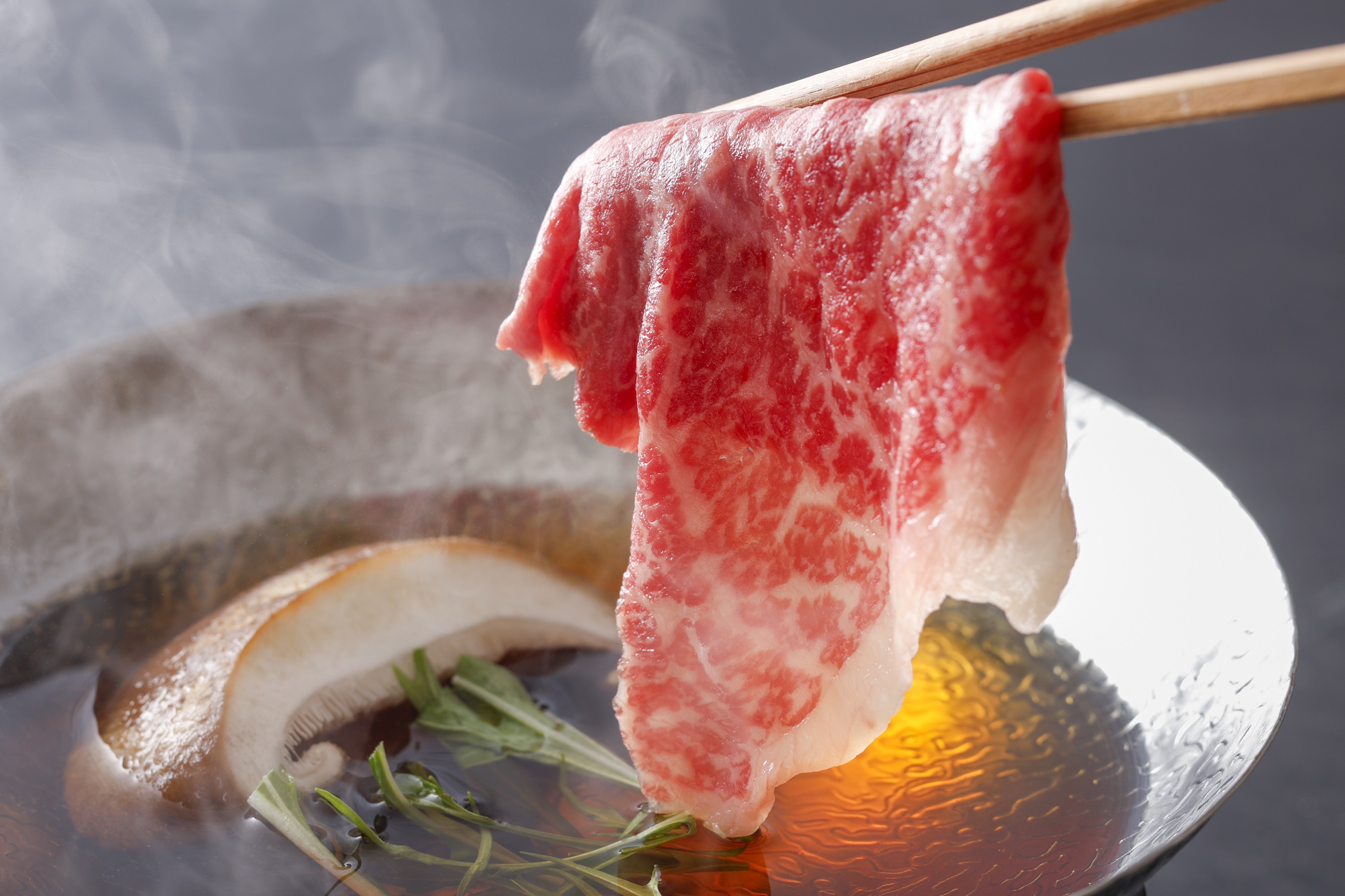 2026年夏「特別会席」料理一例（熊野牛出汁しゃぶ）