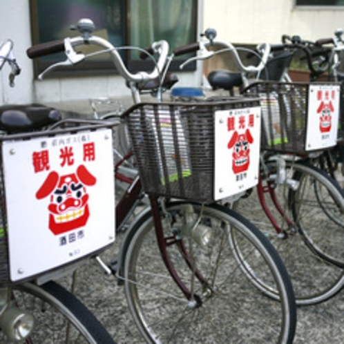 *酒田市の観光用「無料自転車」貸出施設に指定されており、当館にて貸出・返却可能(3月〜11月頃まで)