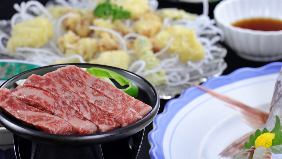 上質な肉汁≪海鮮会席と淡路牛の陶板焼き≫贅沢コラボ★ 1泊2食付
