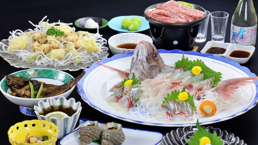 【◎当館おすすめ◎】アワビ×淡路牛でとことん淡路の味覚を堪能…！[1泊2食付]