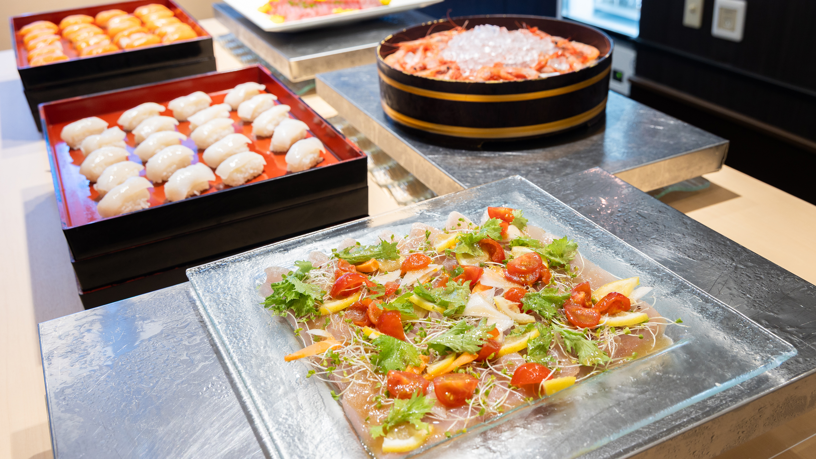 夕食ハーフバイキング一例