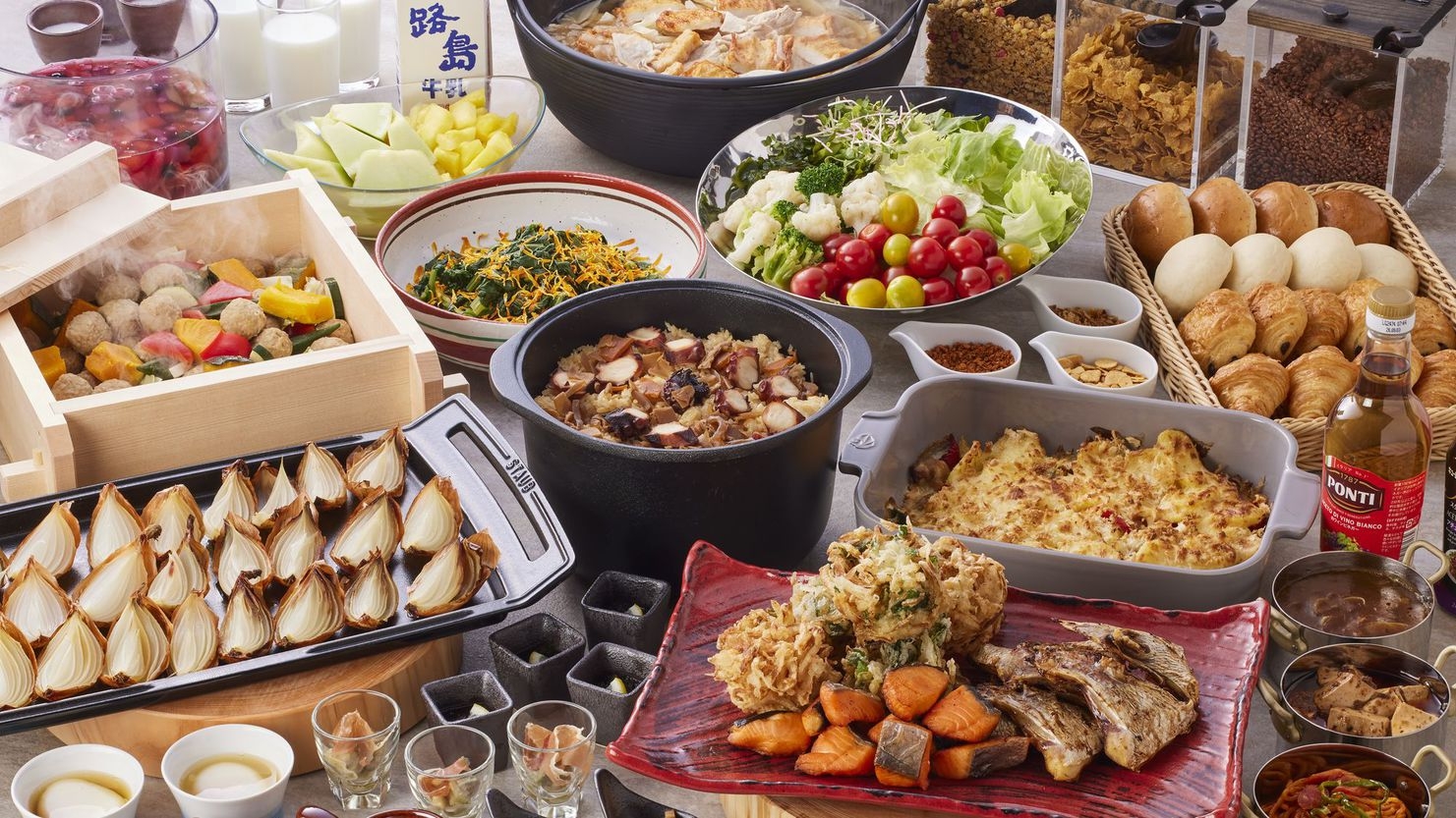 【2025年8月リニューアル】玉ねぎやしらすなど地元食材を使用した和洋ビュッフェ朝食付きプラン