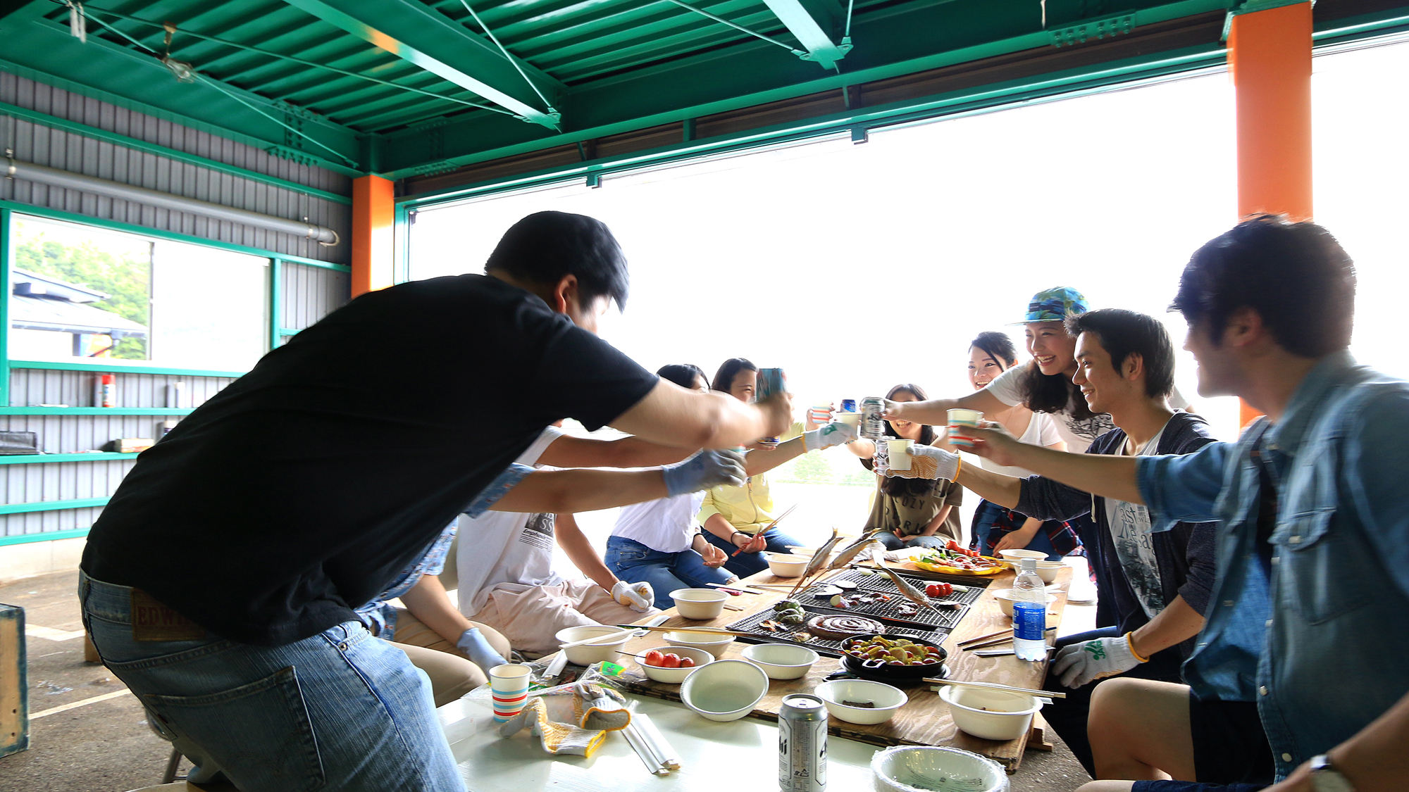 大日荘でBBQ～♪雨が降っていても安心！!