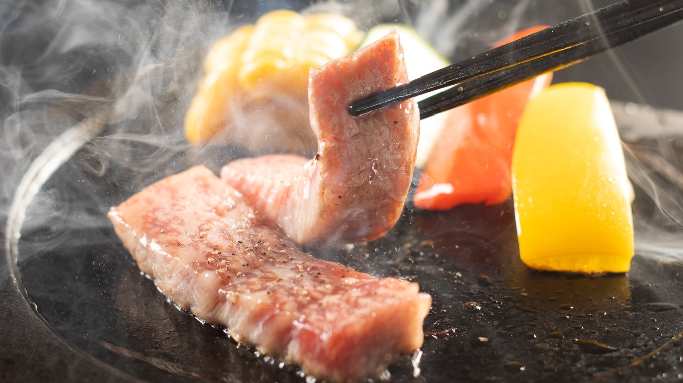 【一番人気】至極の味わい和牛石板焼き会席★3種の家族湯無料★