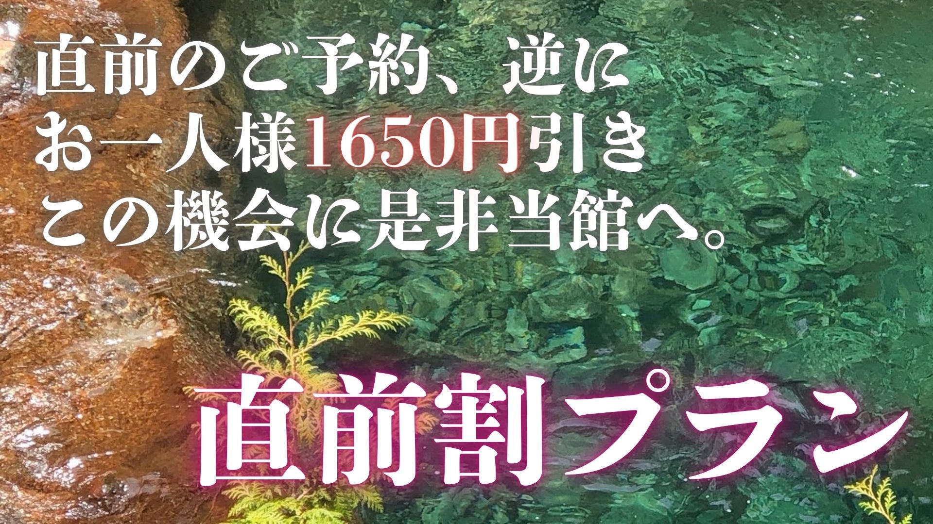 【直前割】＜1名1650円OFF＞2食付◆ご旅行を思い立った方！山ごはんを秘湯の地で愉しむ