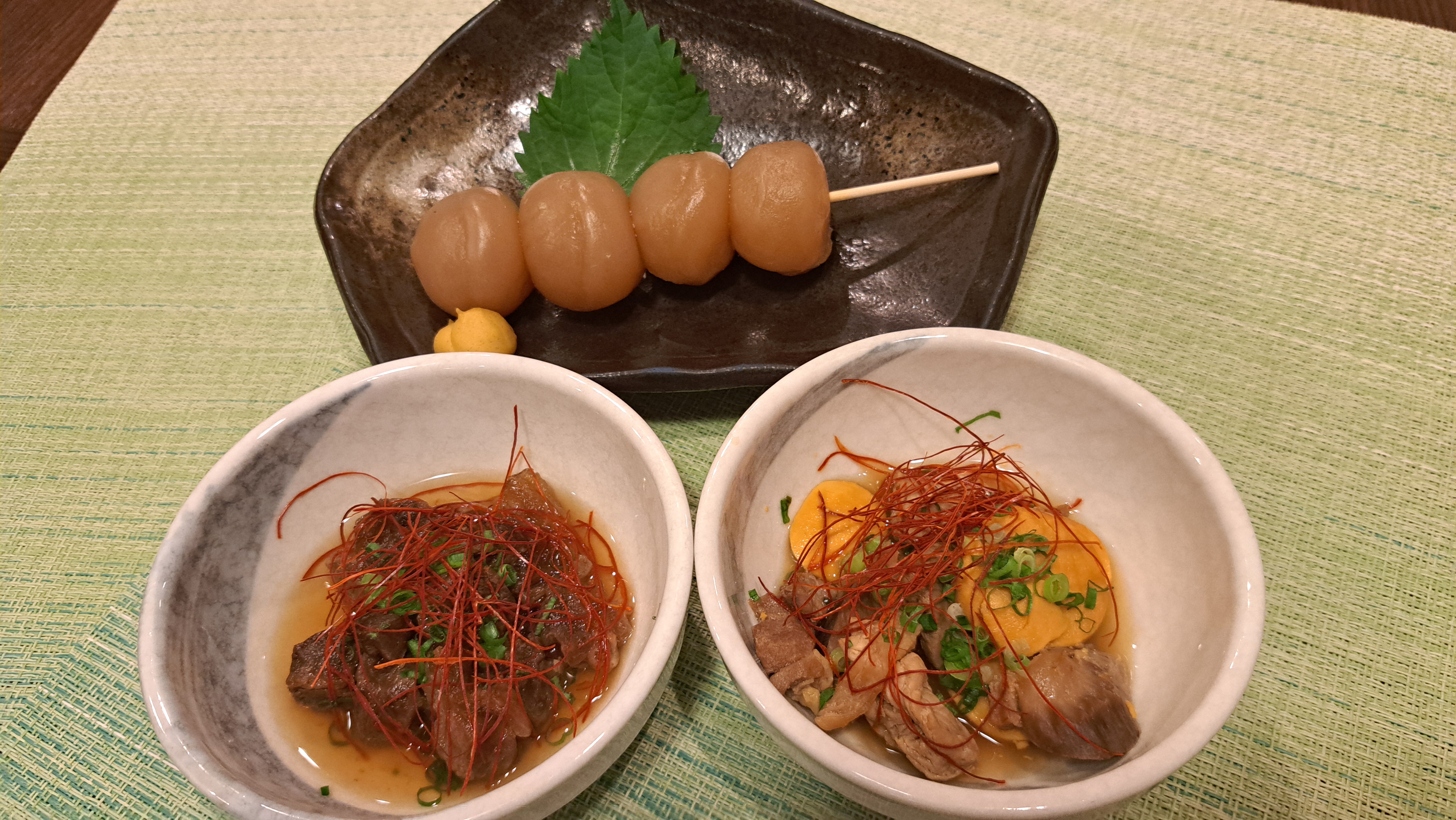 【夕食レストラン】地元メニュー玉こん・馬ガッキ・とりもつ煮