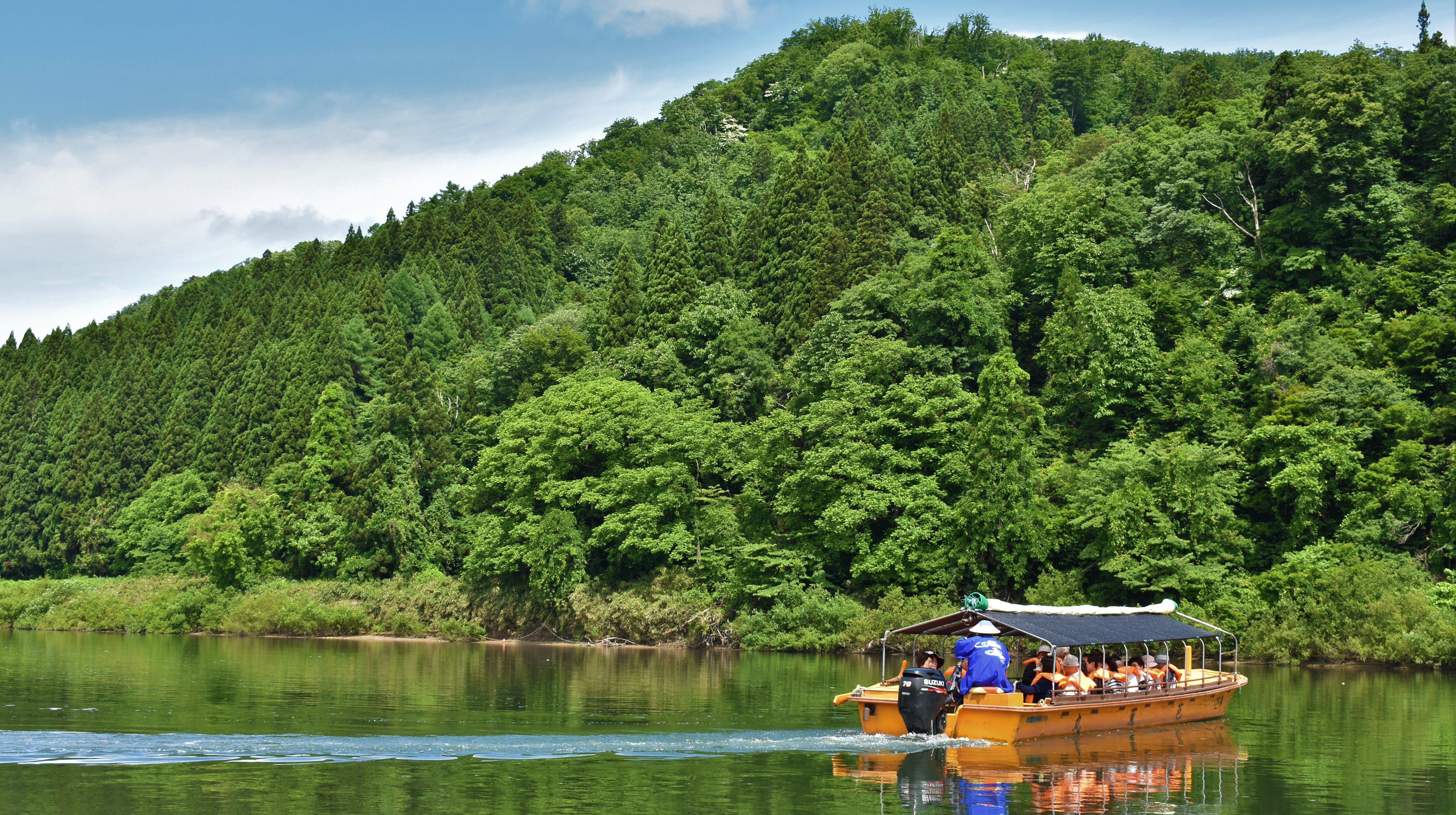 【最上川舟下り】船頭さんの歌を聴きながら1時間の舟旅です～