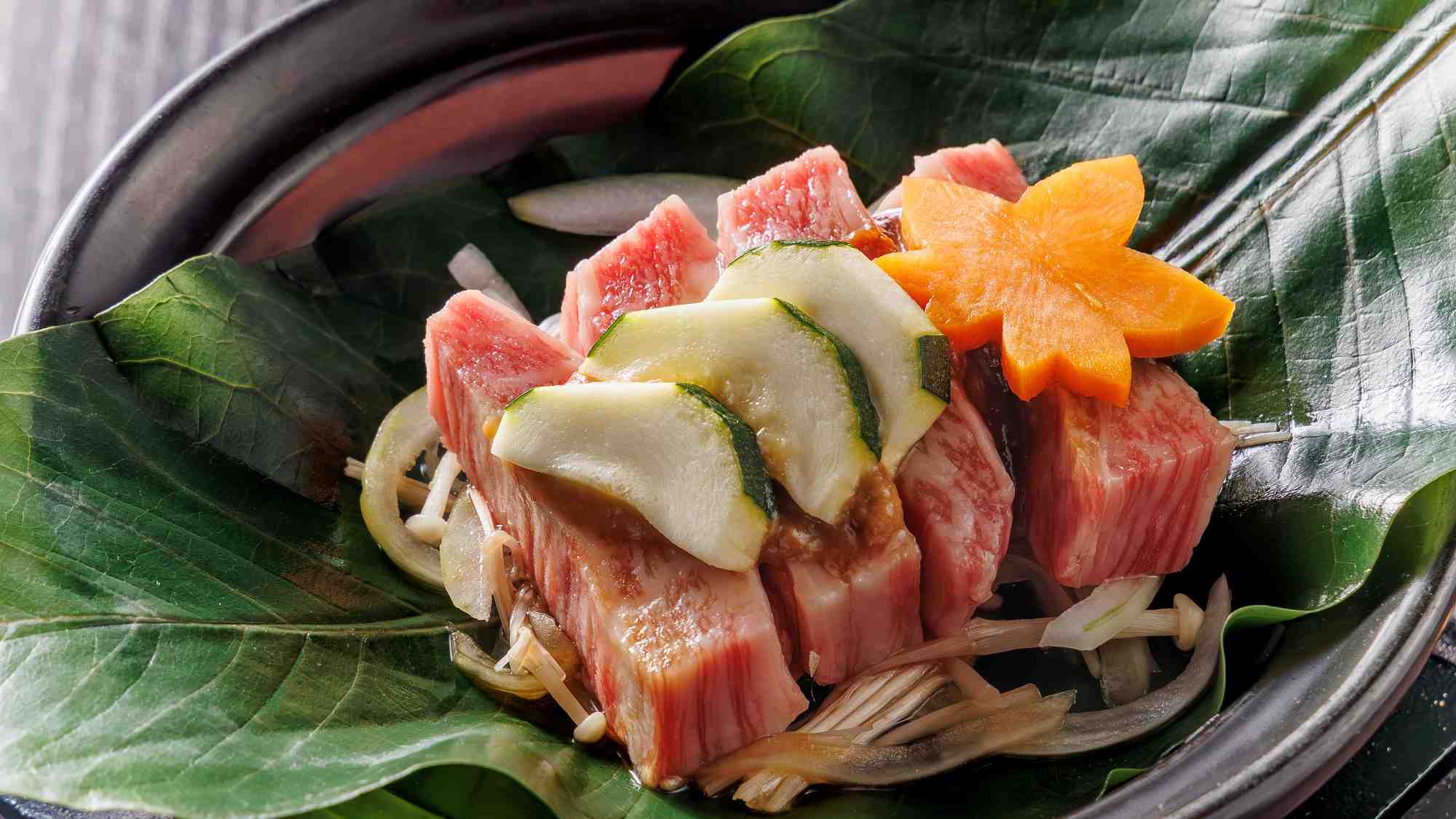 彩いろどり｜季節替わり　りんごで育った信州牛と旬菜／一例