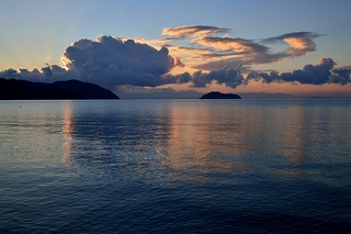 二本松から朝陽を眺める