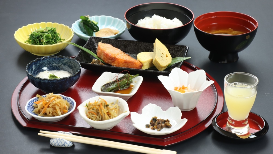 【朝食】長野県で採れる素材を生かした和風の朝食