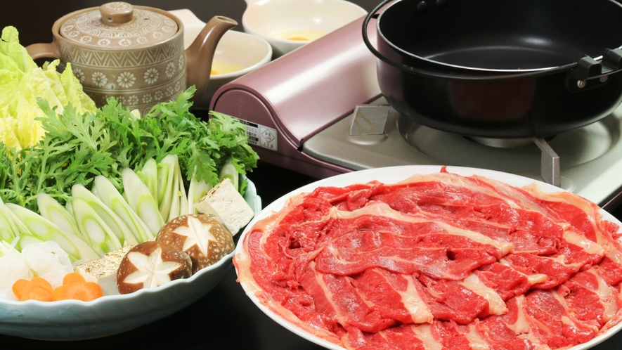【夕食】桜肉のすき焼き