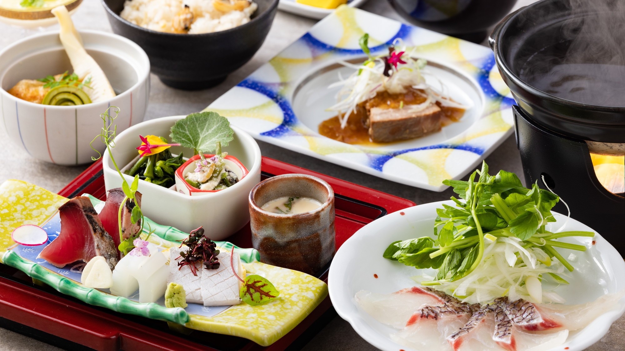 【土佐の地酒呑み放題付プラン】土佐の旬の味覚を味わうお手頃会席＜季節の会席＞