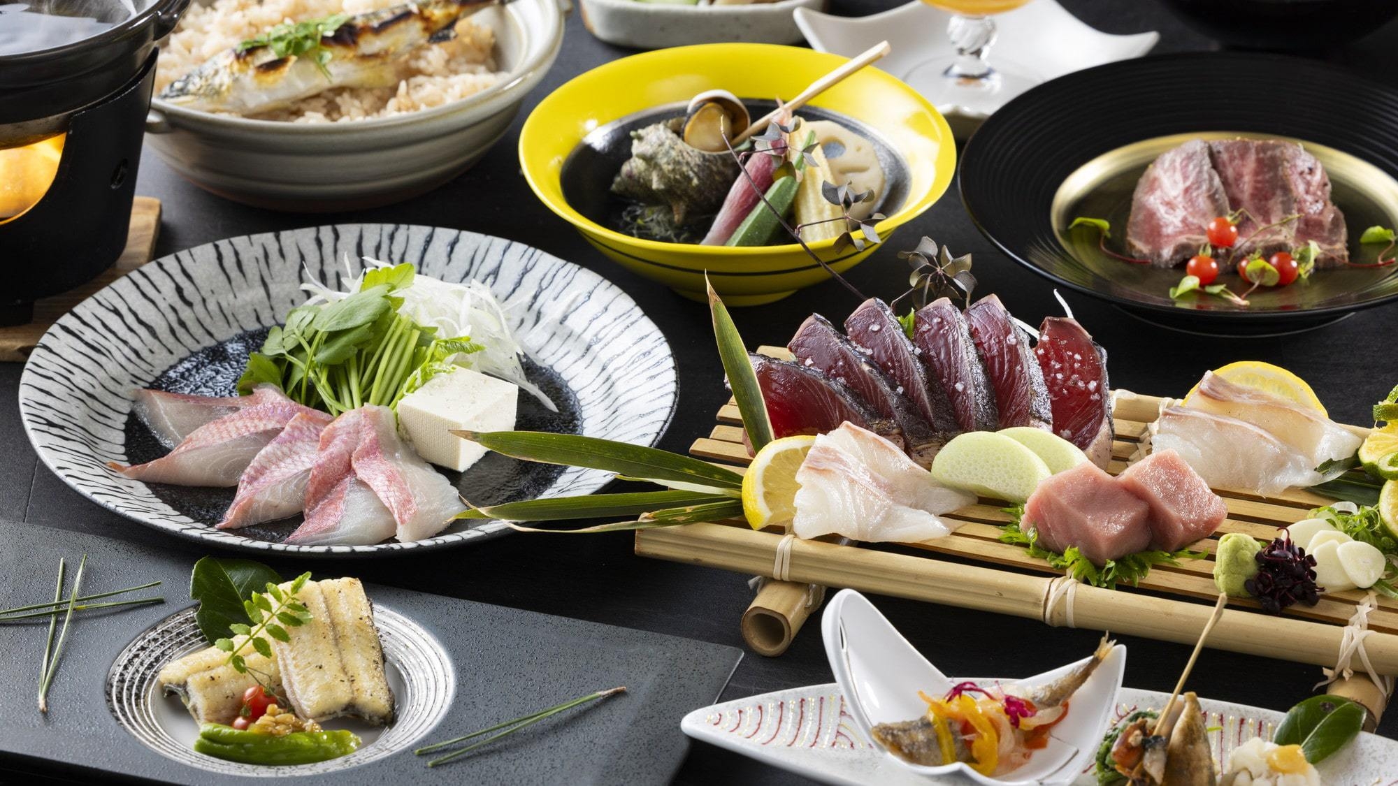【ラウンジ無料付き】【特別会席】〜高知といえば鰹の藁焼きタタキ〜土佐の食材を存分に味わう