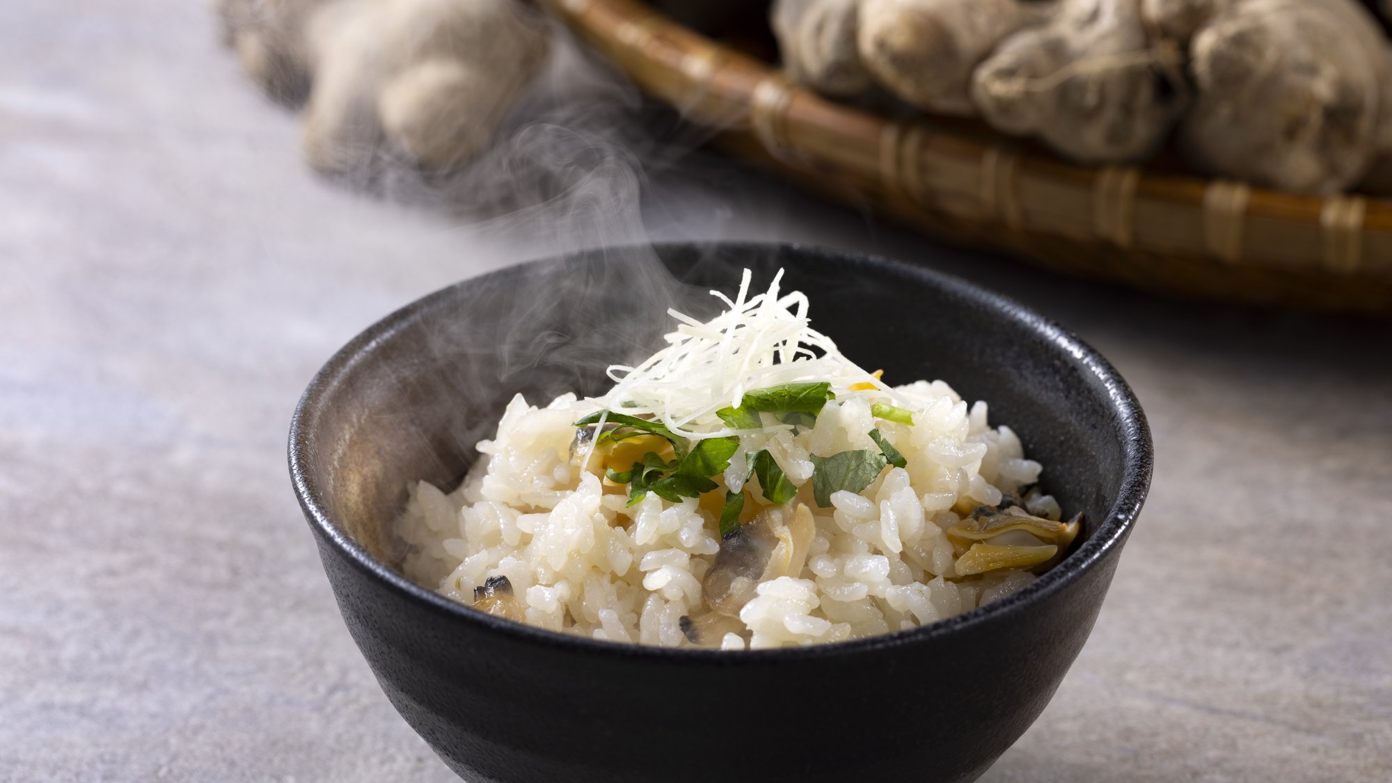 【土地/季節の会席】春（2026年3月～5月）食事 春浅利と土佐生姜の炊き込み御飯