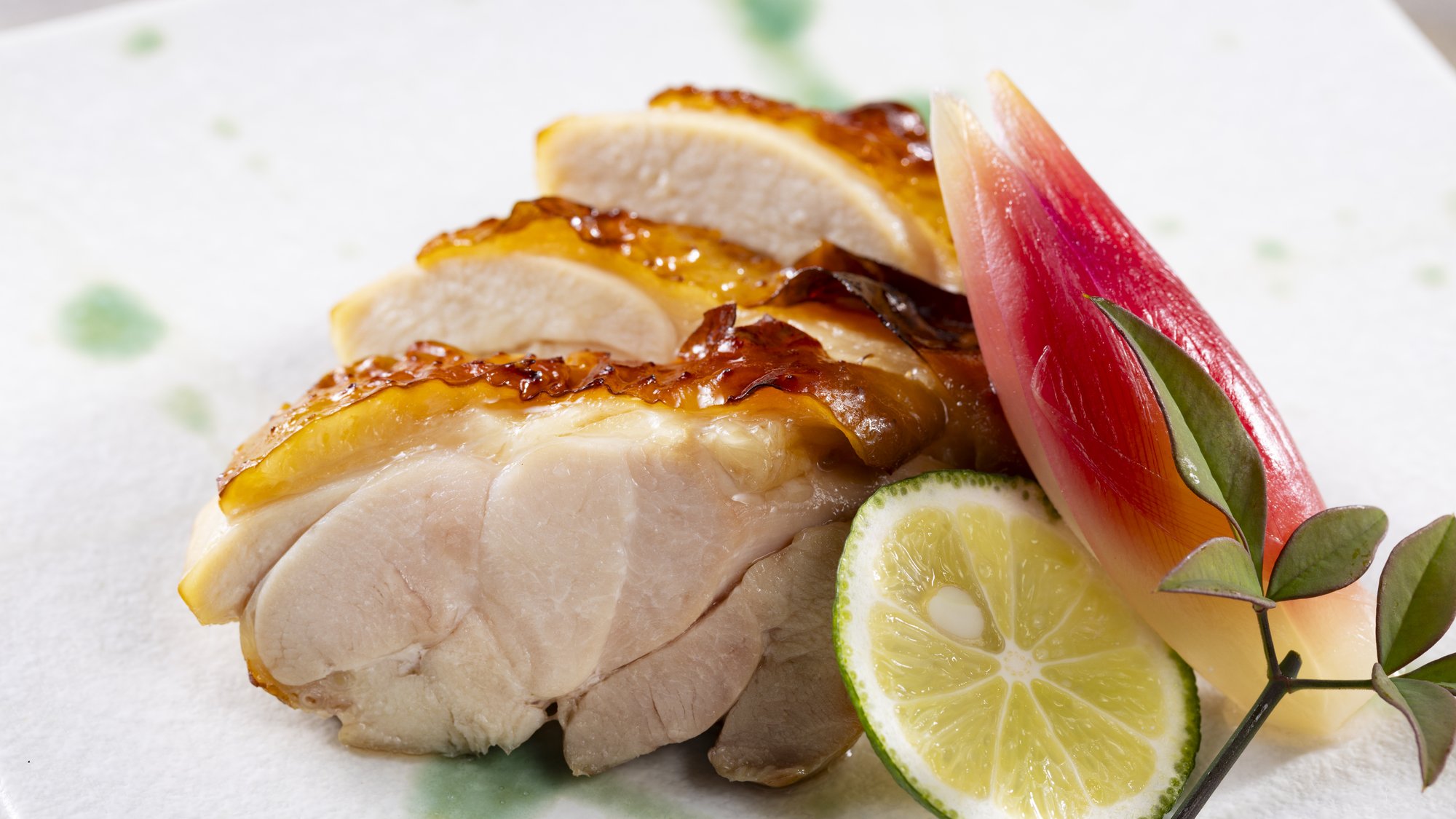 【季節の会席】春（2026年3月～5月）焼物 四万十鶏の幽庵焼き　仁淀川山椒を添えて