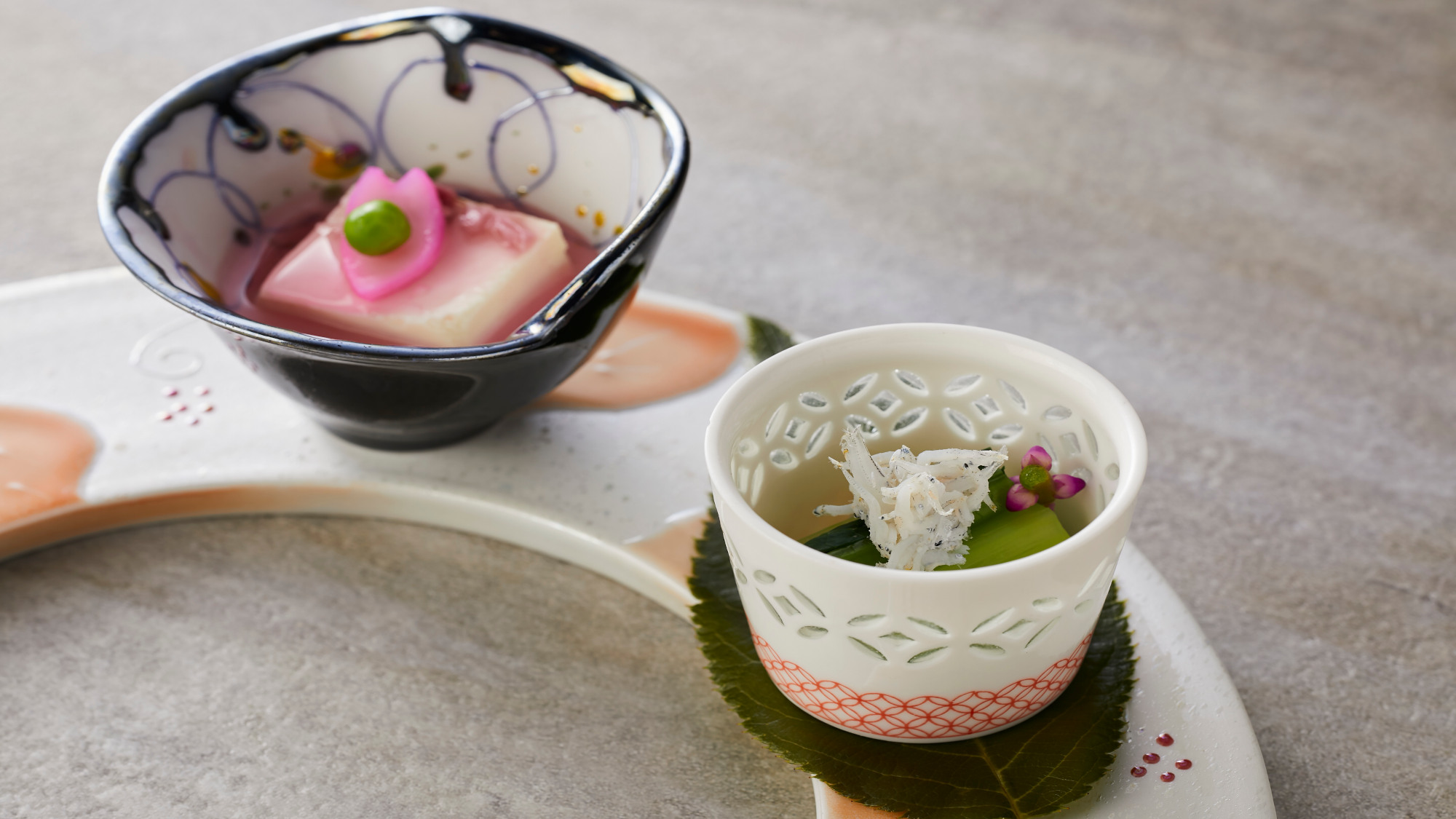 【季節の会席】春(2026年3月～5月)前菜 立春の彩り二種盛り