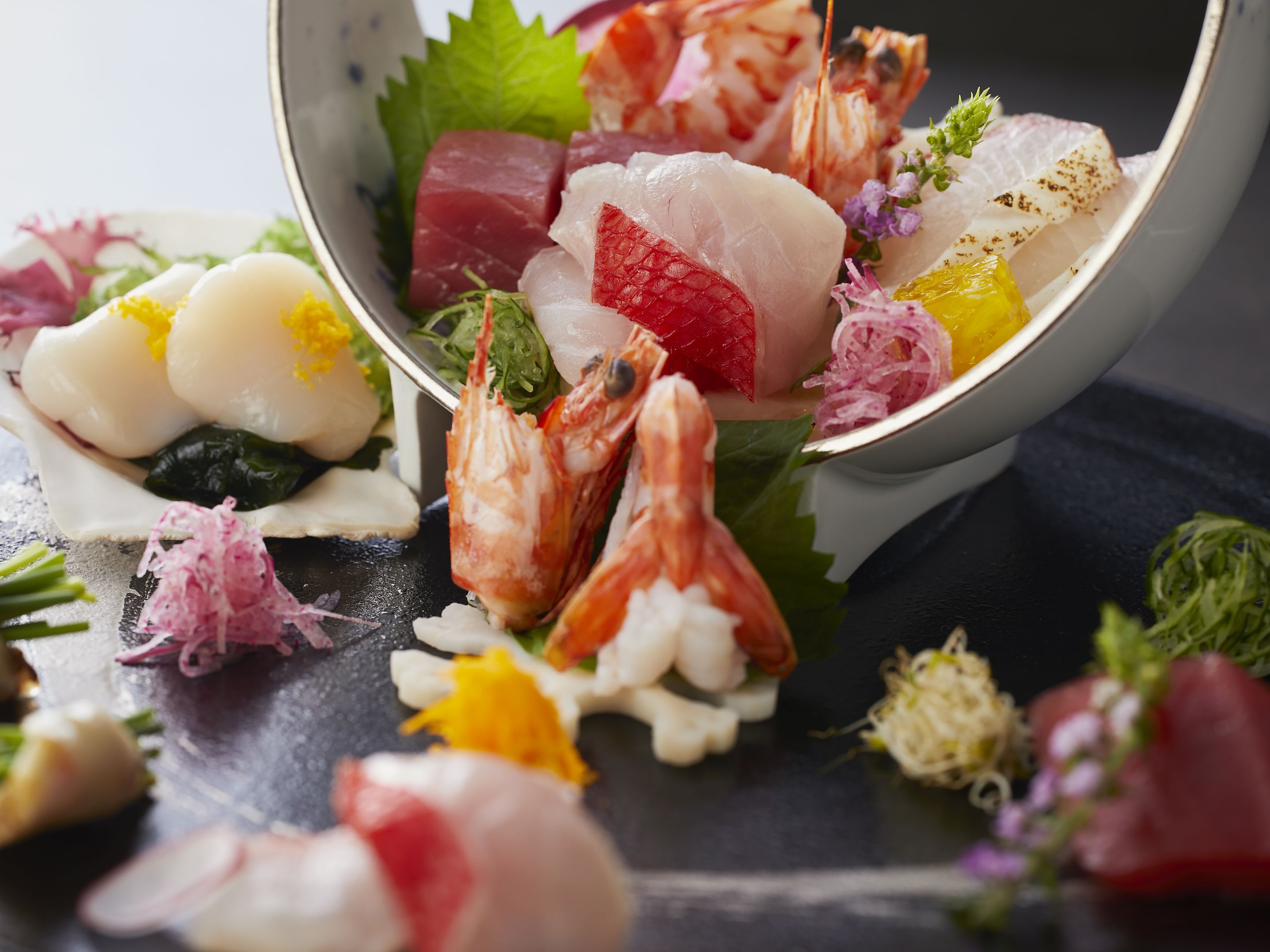 【極み/特別会席】冬(2025年12月～2026年2月) お造り 冬の彩り五種盛り