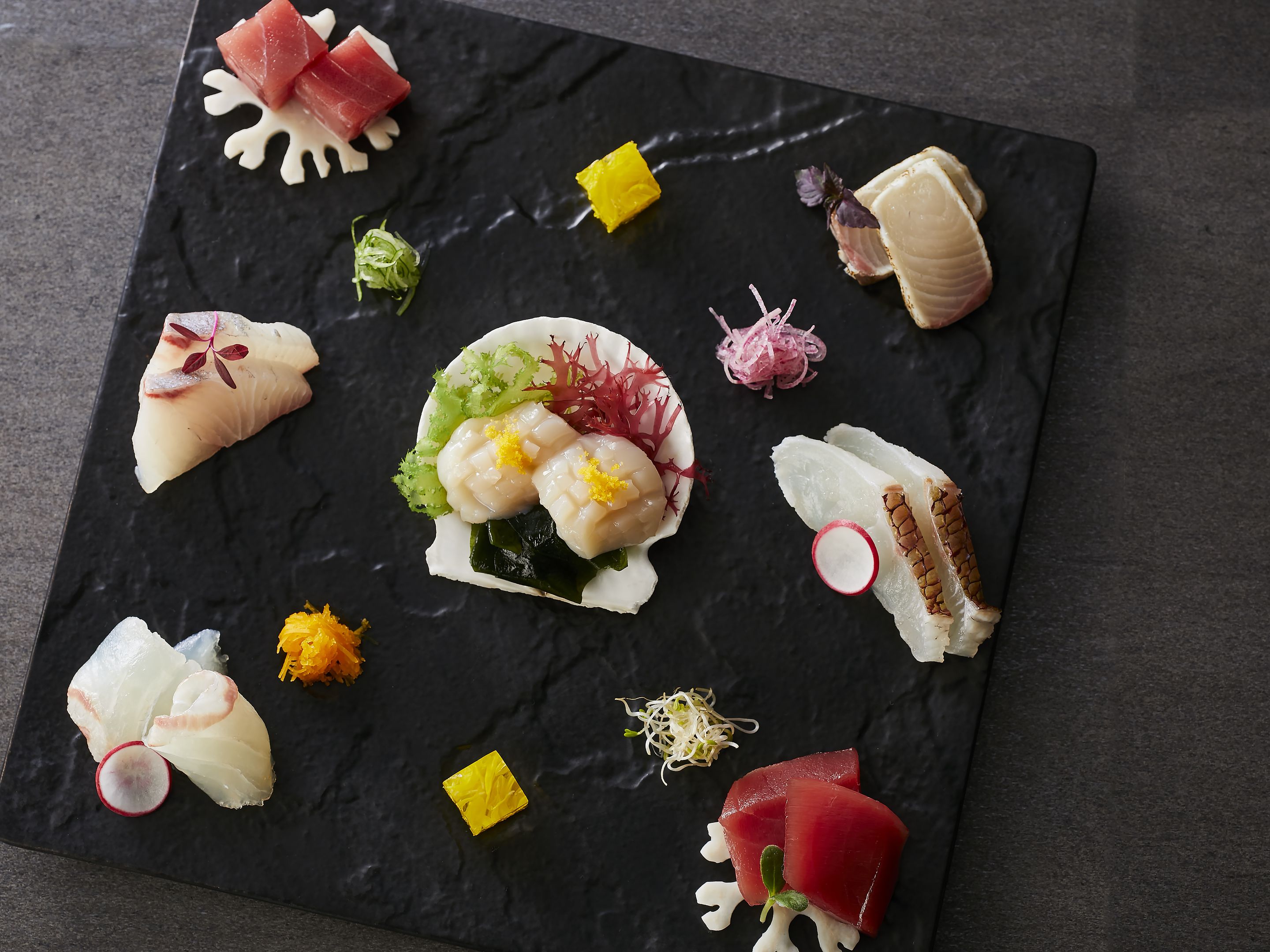 【土地の恵み会席】冬(2025年12月～2026年2月) お造り 4種盛り