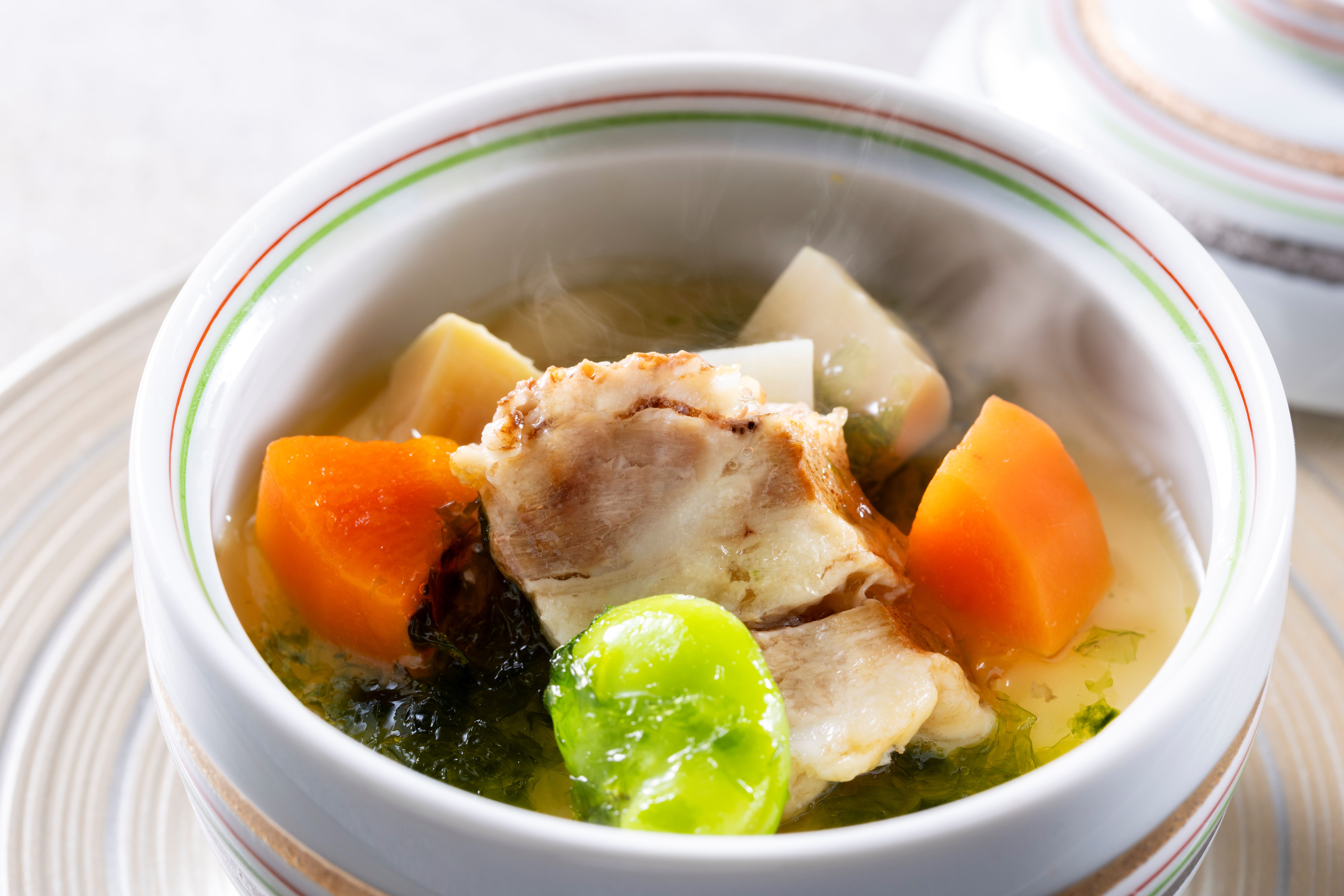 季節の会席2026春【温物】オリーブ豚のポトフ茶碗蒸し