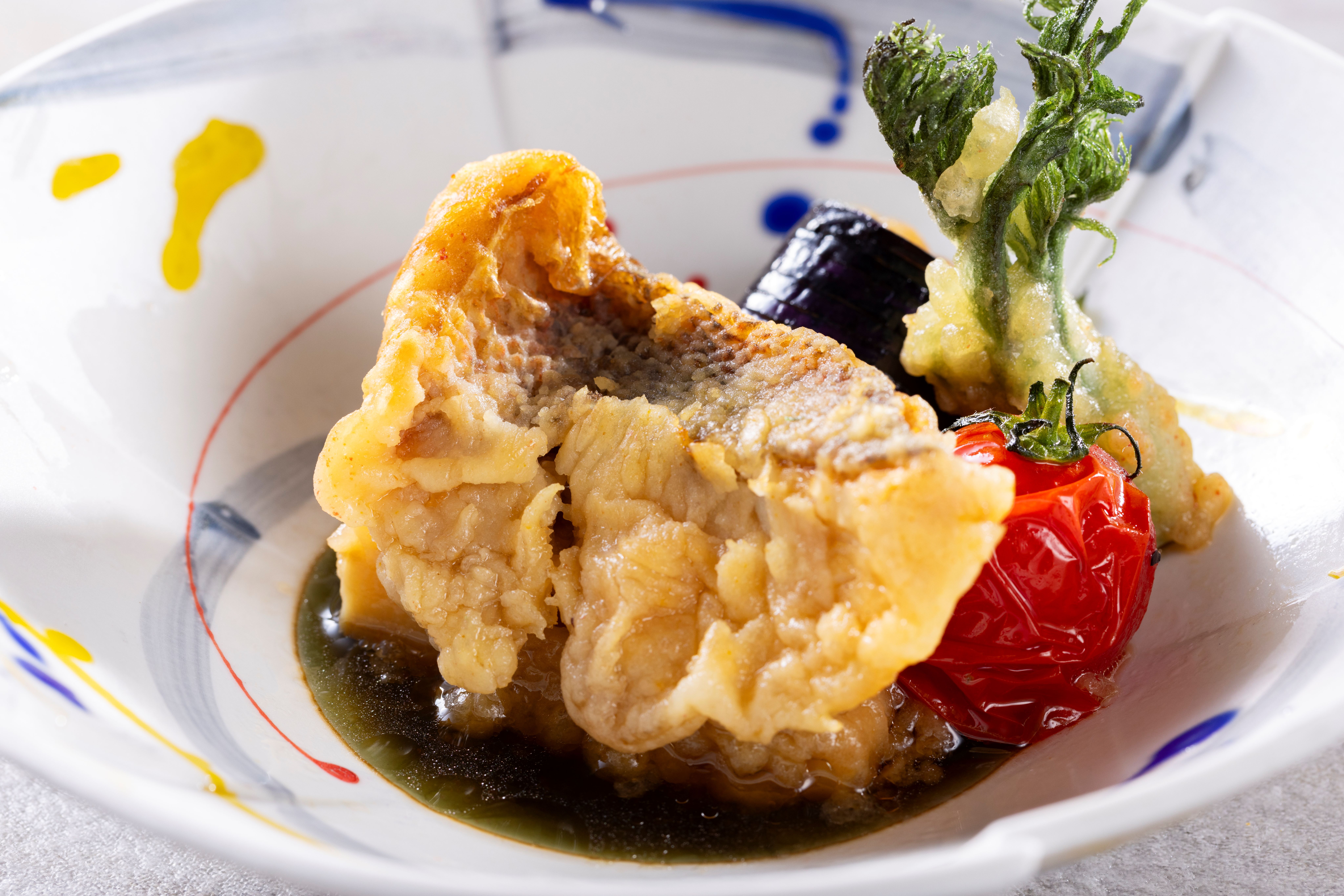 季節の会席2026春【揚物】眼張の揚げ出汁