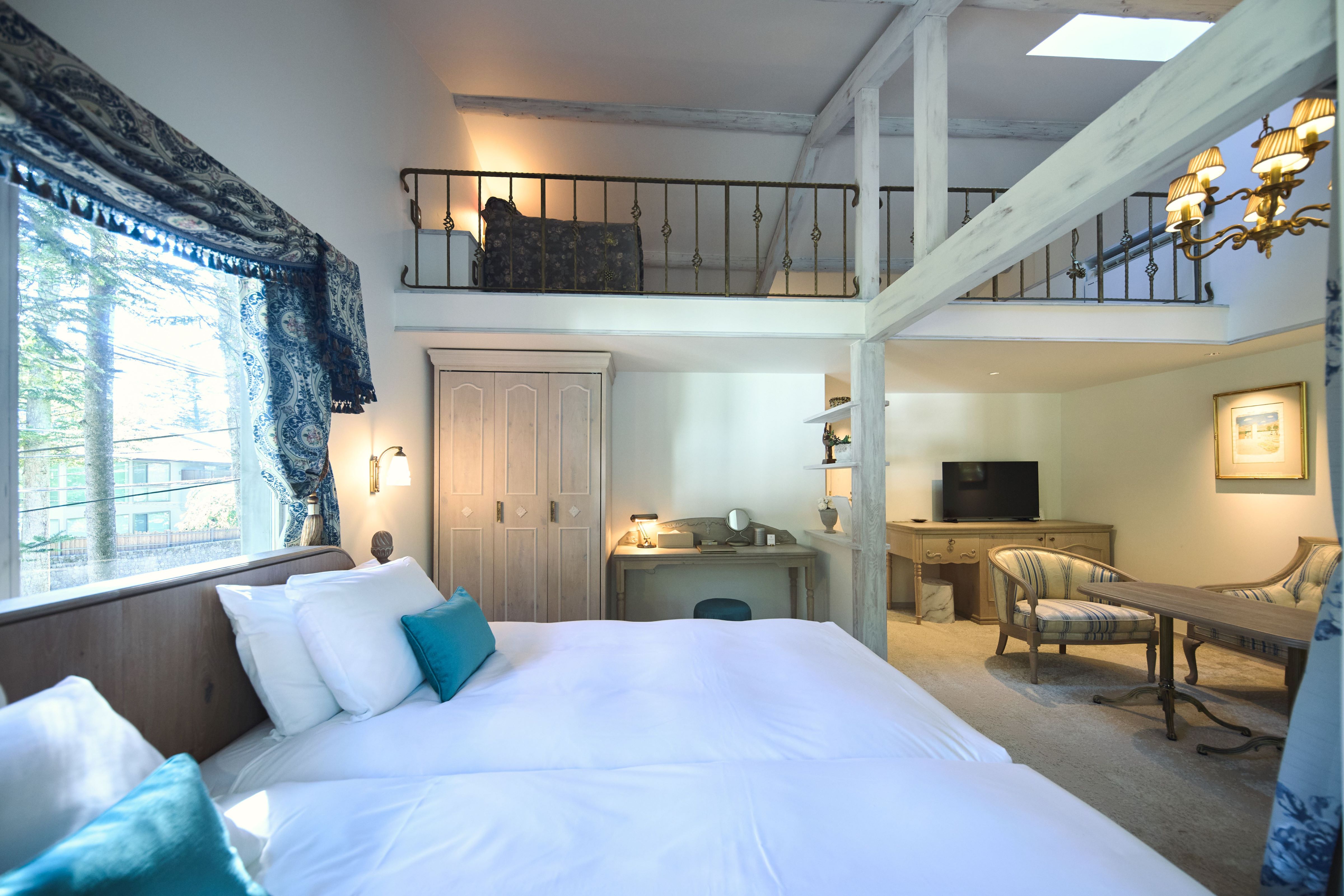 ロフトが付いた客室は最大4名様でご利用可能です