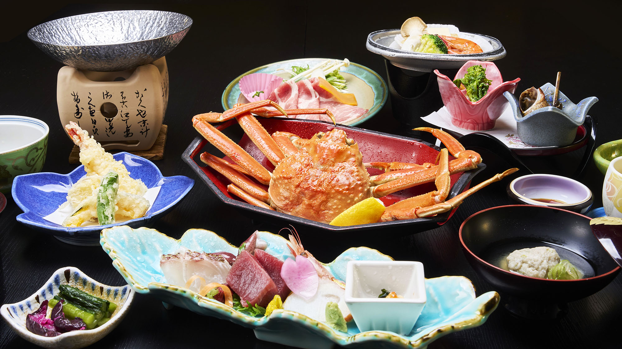 ・【本ズワイガニコース一例】本ズワイガニの他、日本海の海の幸をふんだんに使った絶品料理をご用意