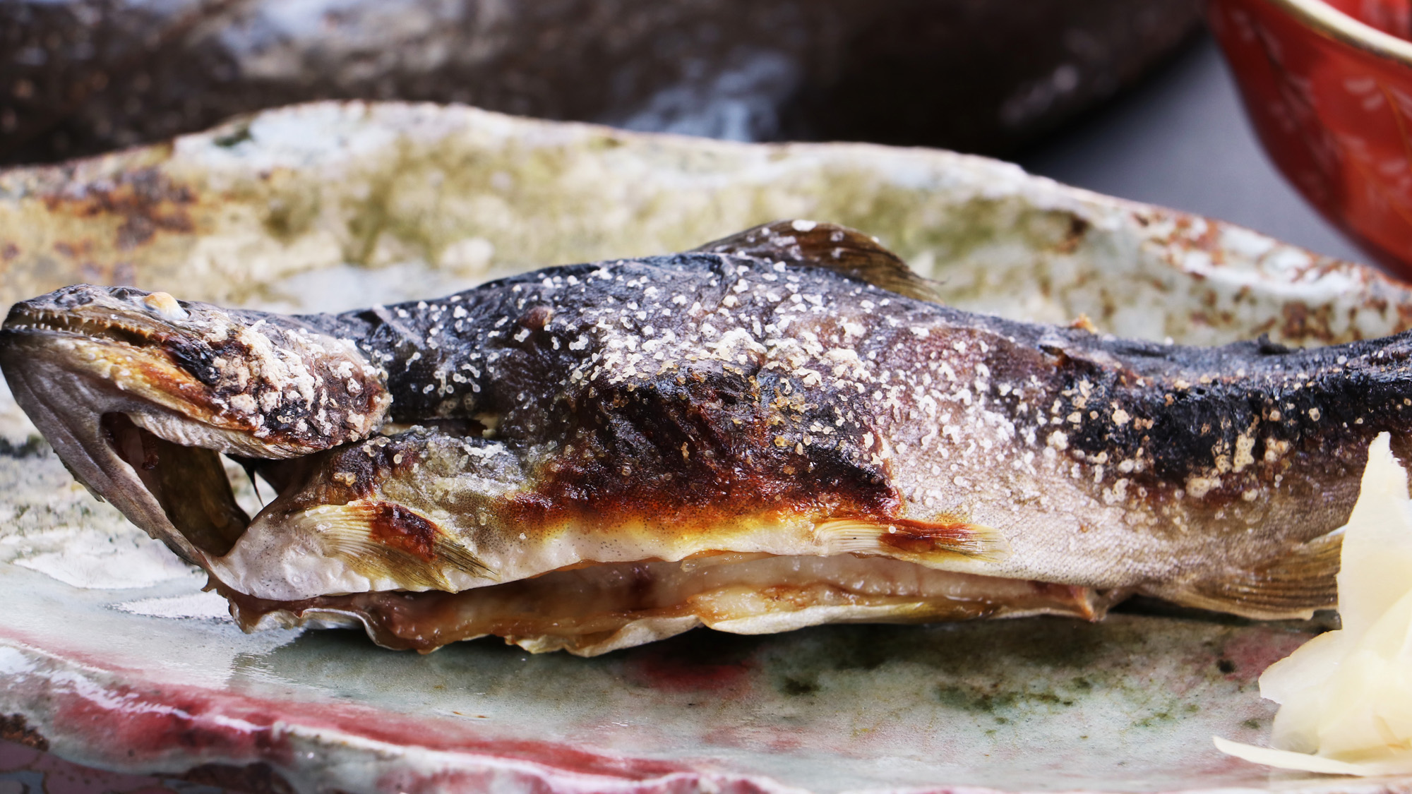 料理一例＊皮目パリパリ♪岩魚の塩焼き