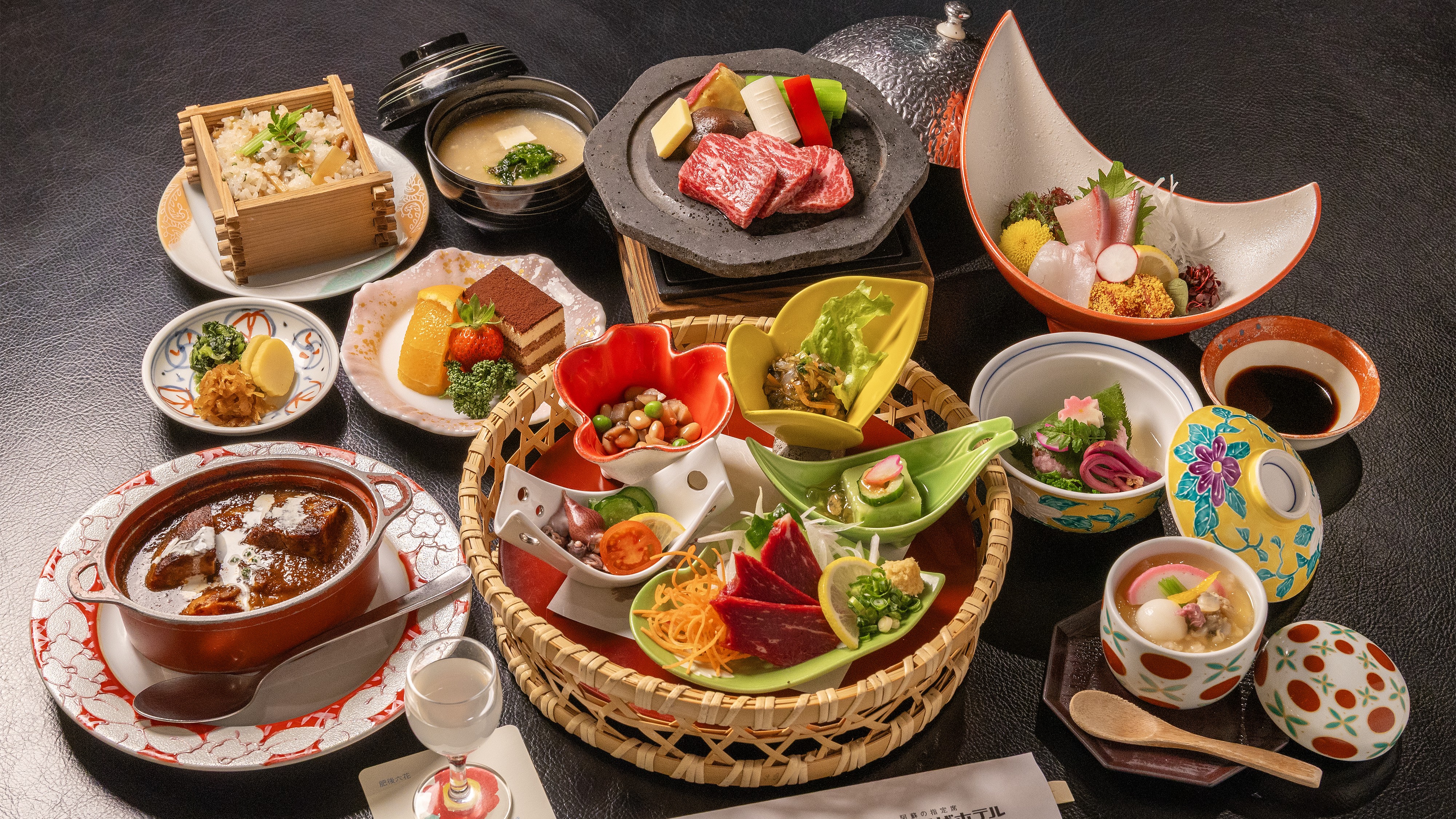 赤牛の溶岩焼き会席/一例