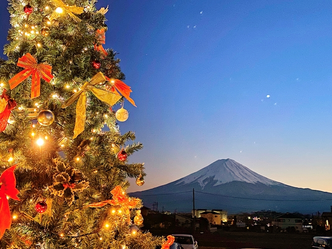 ☆レイクヴィラのクリスマス☆-富士山とツリー