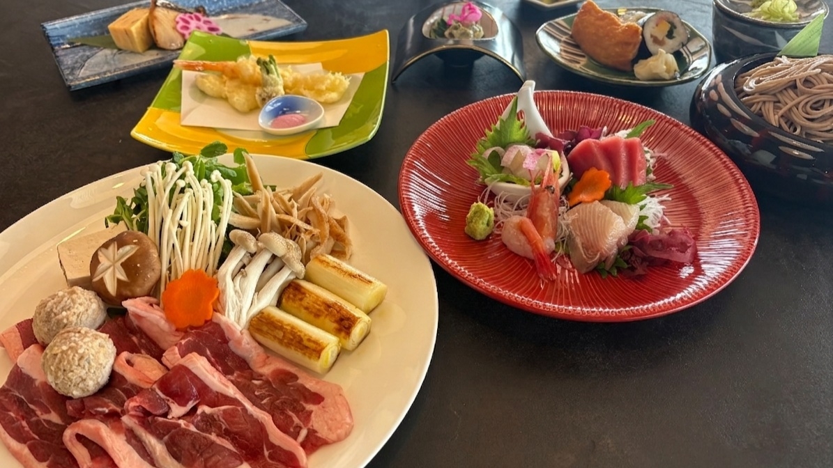 【夕食は滝川産の鴨を使った「鴨鍋御膳」】15時〜21時半まで生ビールなど飲み放題＋岩盤浴1回無料！