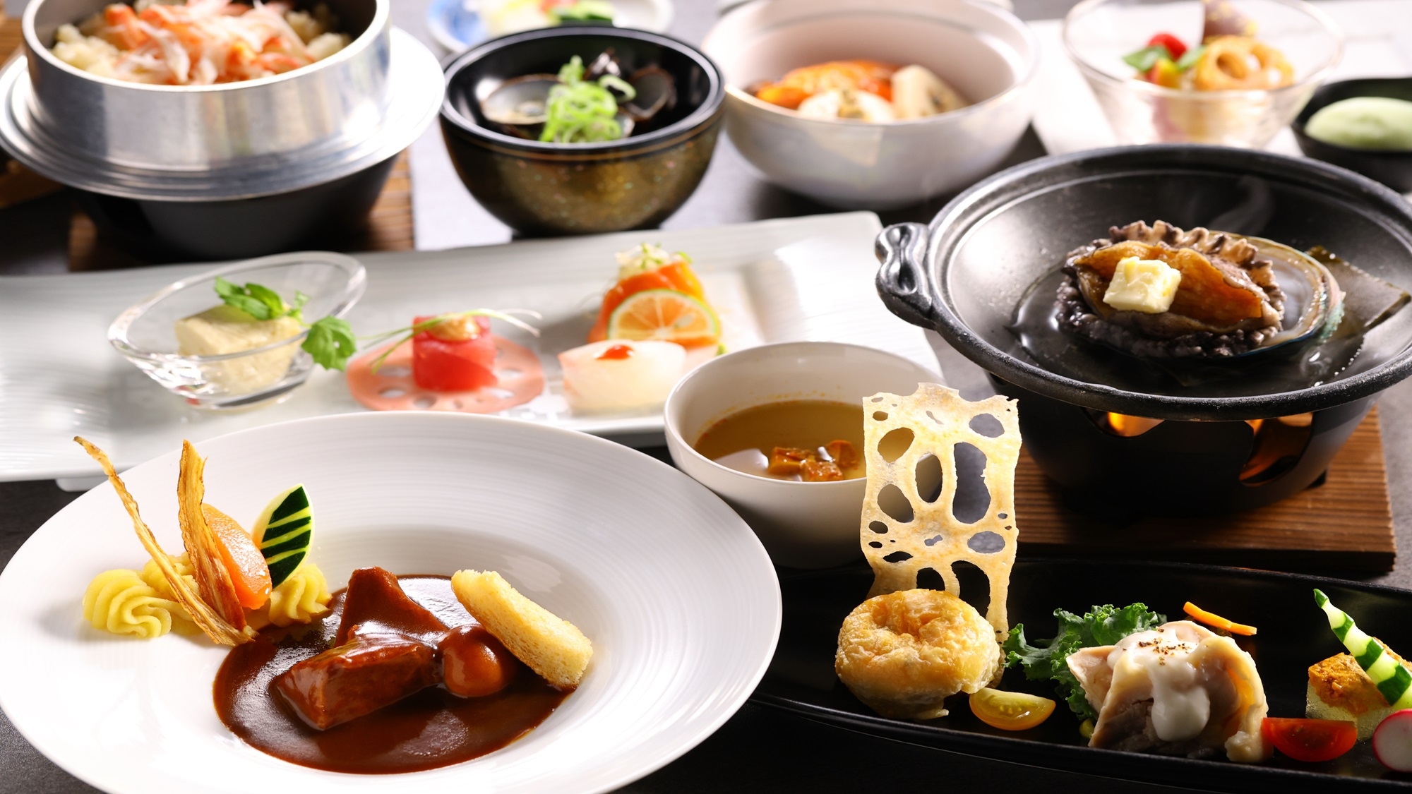 【かに食べ放題／土地の恵み会席】新鮮なお刺身や海の幸が味わえる当ホテル一押し会席料理