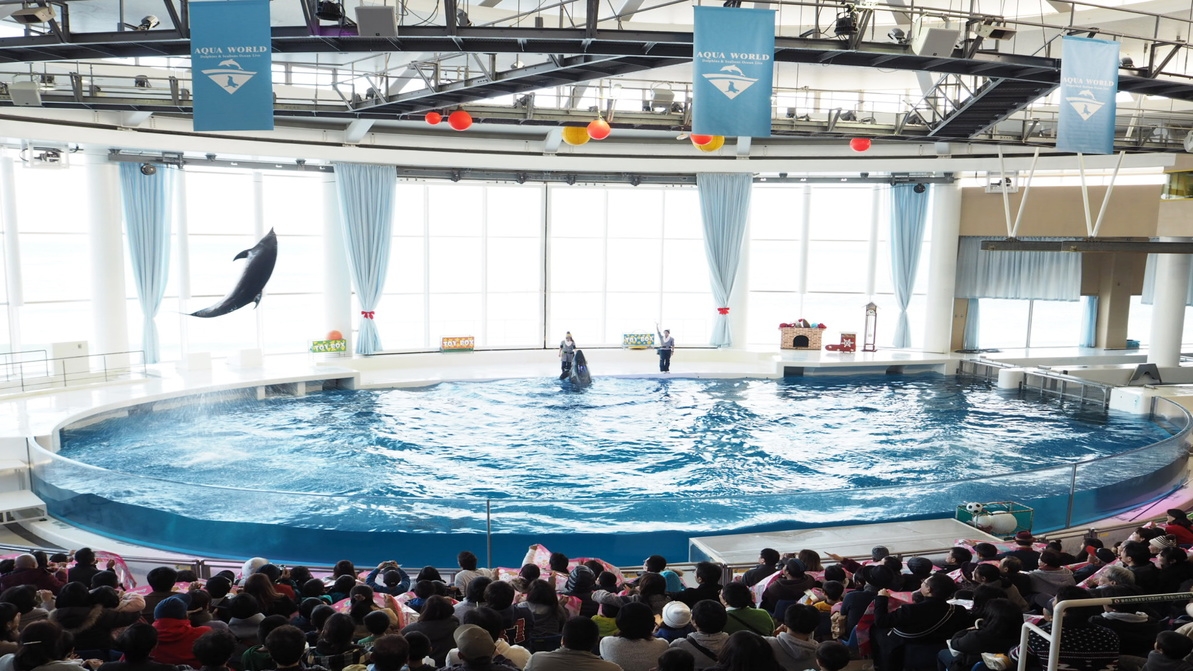 【アクアワールド入場券付】【土地の恵み会席】新鮮なお刺身や海の幸が味わえる当ホテル一押しの会席料理