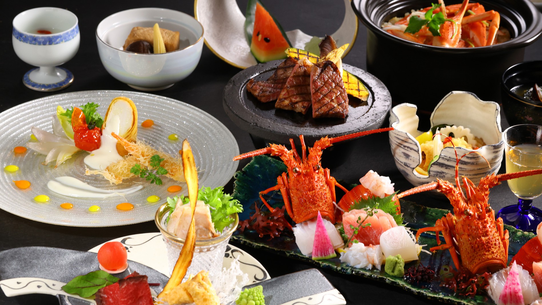 【極み会席】豪華食材や土鍋御飯が付いた会席料理